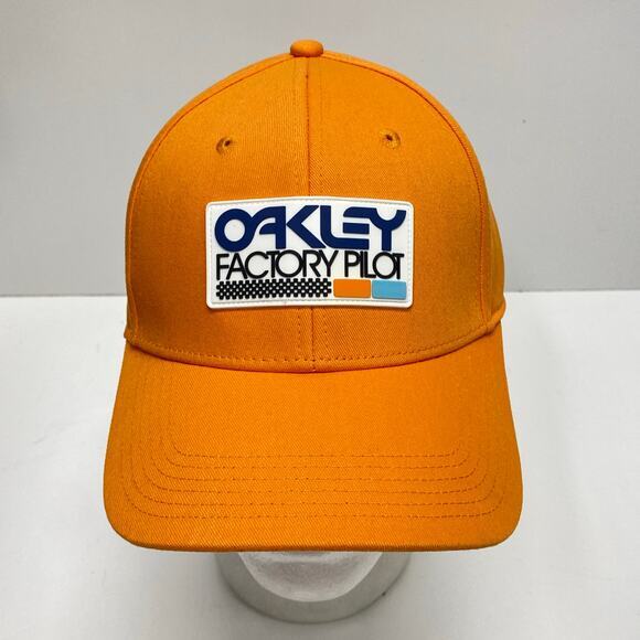 Oakley Factory Pilot Orange Hat Baseball Cap Rubber Patch TINCAN Size 7 M/L 22" - Picture 2 of 8
